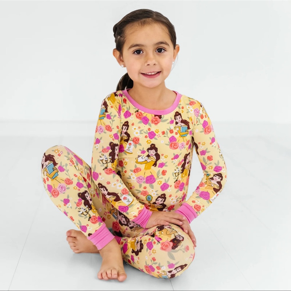Little Sleepies Disney Princess Belle 2pc Long Sleeve Pajamas Set NIB
